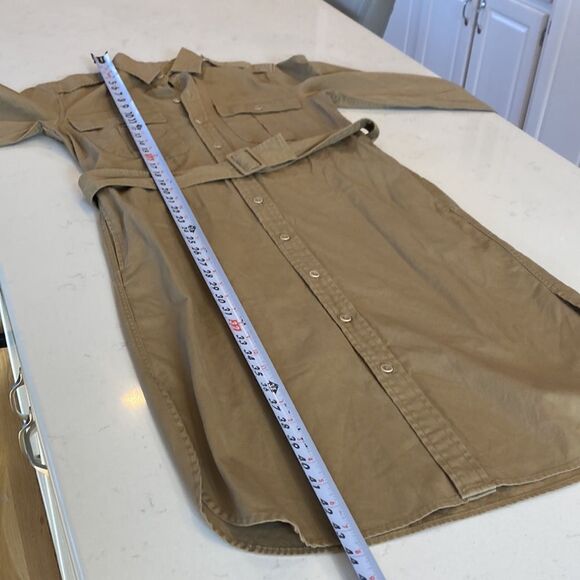 Polo Ralph Lauren Long sleeve Collared Belted Cotton Midi Shirt Dress Size 6 - Picture 6 of 11
